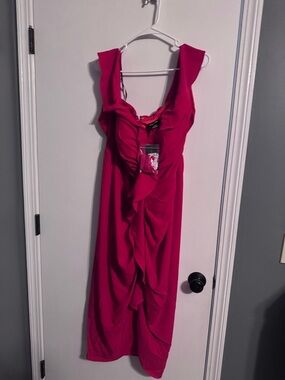 Women's Red Ruffle Detail Dress